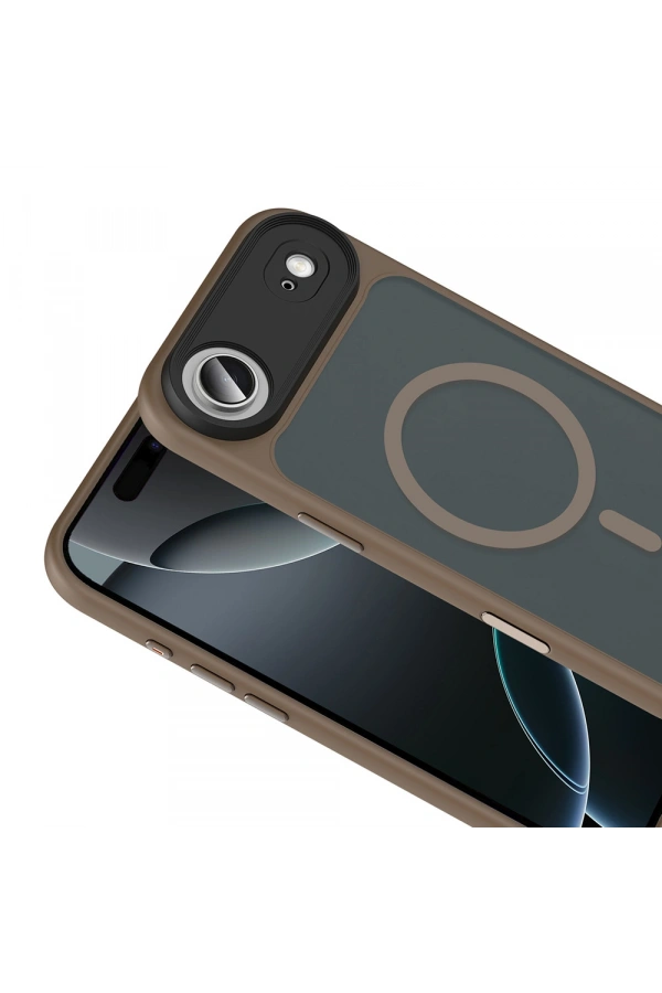 Apple iPhone 17 Air Kılıf Mat Arka Yüzey Wireless Şarj Özellikli Zore Flet M-safe Kapak