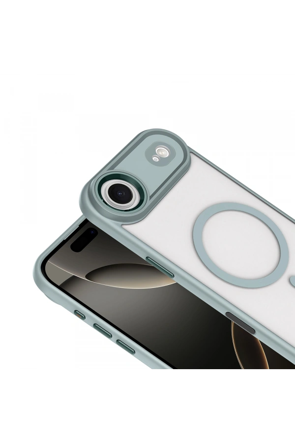 Apple iPhone 17 Air Kılıf Wireless Şarj Özellikli Zore Krom M-safe Silikon Kapak