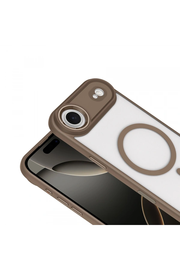 Apple iPhone 17 Air Kılıf Wireless Şarj Özellikli Zore Krom M-safe Silikon Kapak