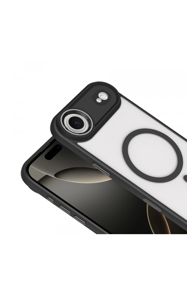 Apple iPhone 17 Air Kılıf Wireless Şarj Özellikli Zore Krom M-safe Silikon Kapak