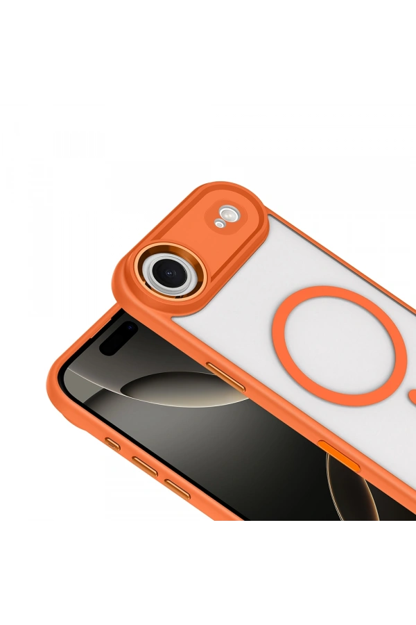 Apple iPhone 17 Air Kılıf Wireless Şarj Özellikli Zore Krom M-safe Silikon Kapak