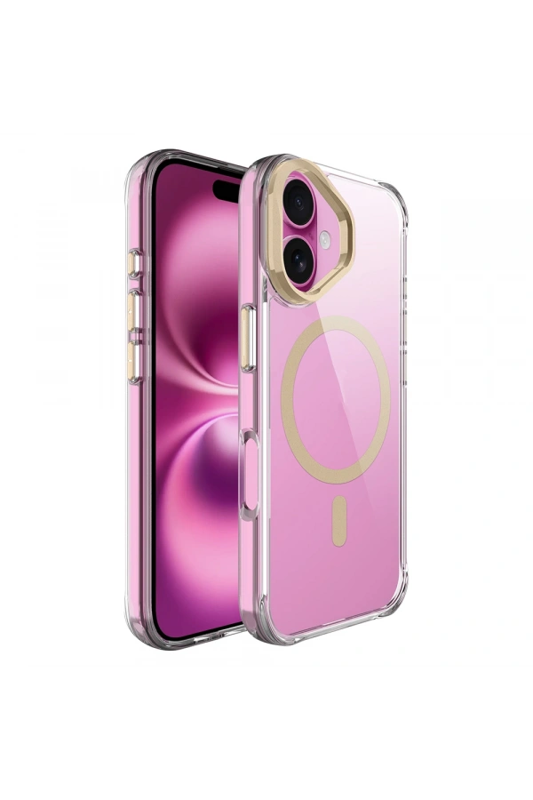 Apple iPhone 17 Kılıf M-safe Şarj Özellikli Airbagli Kamera Standlı Zore Azor Kapak