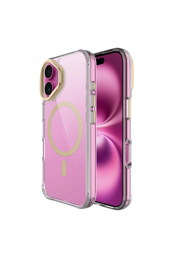 Apple iPhone 17 Kılıf M-safe Şarj Özellikli Airbagli Kamera Standlı Zore Azor Kapak