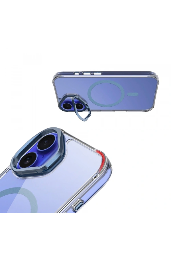 Apple iPhone 17 Kılıf M-safe Şarj Özellikli Airbagli Kamera Standlı Zore Azor Kapak
