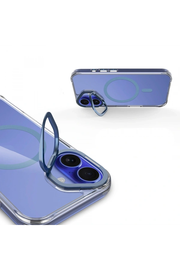 Apple iPhone 17 Kılıf M-safe Şarj Özellikli Airbagli Kamera Standlı Zore Azor Kapak