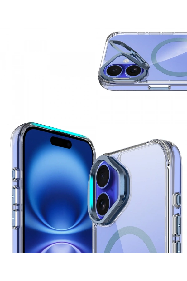 Apple iPhone 17 Kılıf M-safe Şarj Özellikli Airbagli Kamera Standlı Zore Azor Kapak