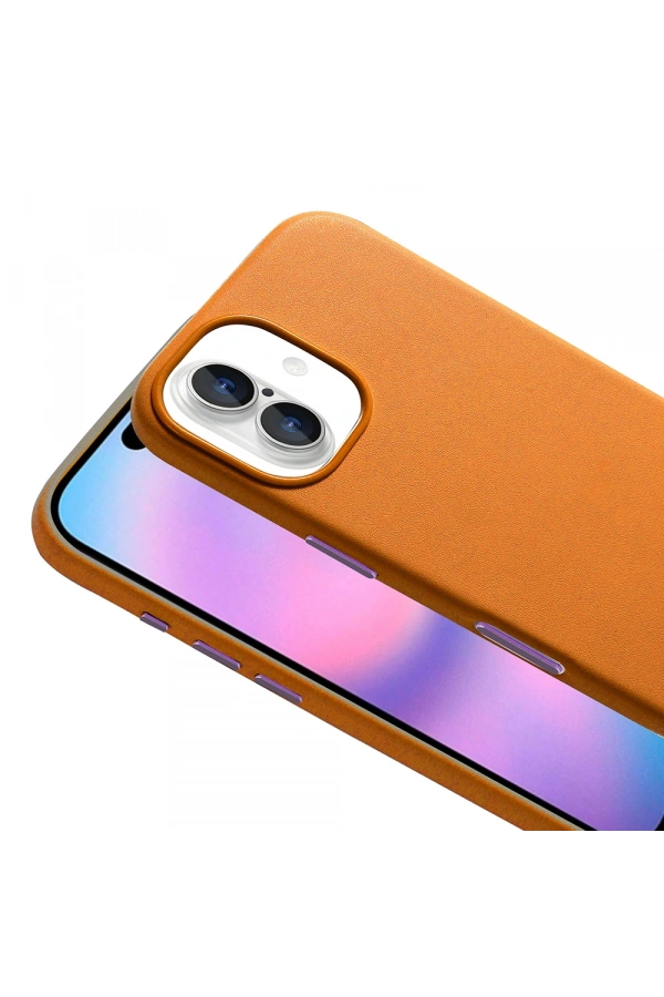 Apple iPhone 17 Kılıf M-safe Şarj Özellikli PU Deri Görünümlü Zore Kupra Kapak