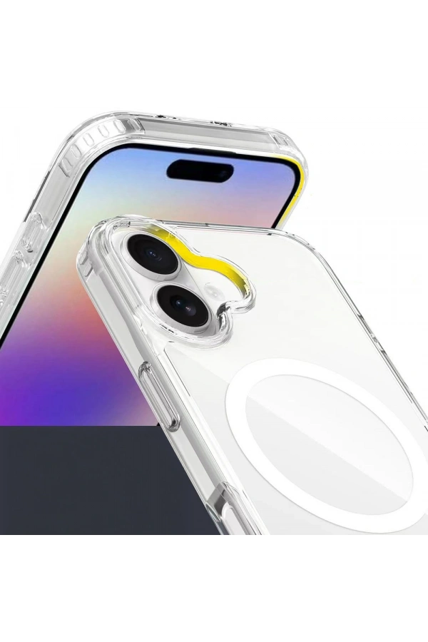 Apple iPhone 17 Kılıf M-safe Şarj Özellikli Şeffaf Sert PC Zore Embos Kapak