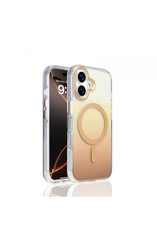 Apple iPhone 17 Kılıf M-safe Şarj Özellikli Transparan Renk Geçişli Zore Toros Kapak
