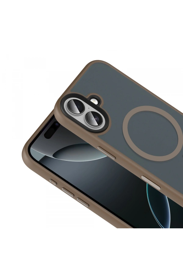 Apple iPhone 17 Kılıf Mat Arka Yüzey Wireless Şarj Özellikli Zore Flet M-safe Kapak
