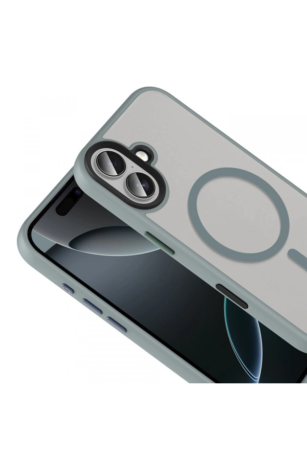 Apple iPhone 17 Kılıf Mat Arka Yüzey Wireless Şarj Özellikli Zore Flet M-safe Kapak