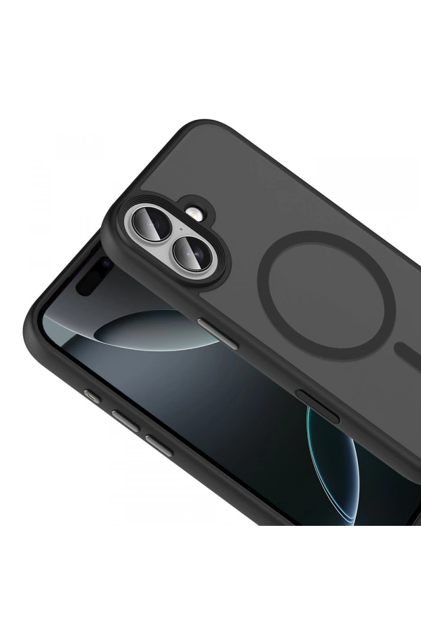 Apple iPhone 17 Kılıf Mat Arka Yüzey Wireless Şarj Özellikli Zore Flet M-safe Kapak