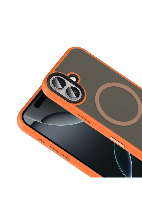 Apple iPhone 17 Kılıf Mat Arka Yüzey Wireless Şarj Özellikli Zore Flet M-safe Kapak