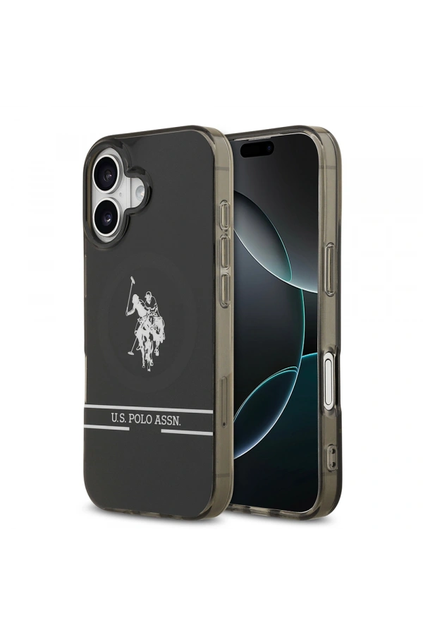 Apple iPhone 17 Kılıf U.S. Polo Assn. Orjinal Lisanslı M-safe Şarj Özellikli IML Double Horse Stripe Logolu Kapak