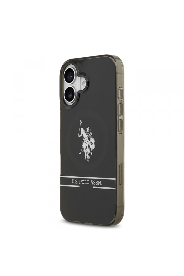 Apple iPhone 17 Kılıf U.S. Polo Assn. Orjinal Lisanslı M-safe Şarj Özellikli IML Double Horse Stripe Logolu Kapak