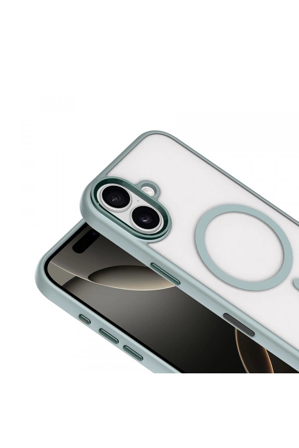 Apple iPhone 17 Kılıf Wireless Şarj Özellikli Zore Krom M-safe Silikon Kapak