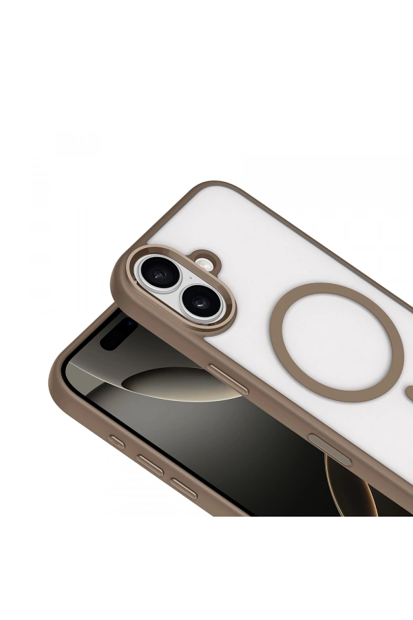 Apple iPhone 17 Kılıf Wireless Şarj Özellikli Zore Krom M-safe Silikon Kapak