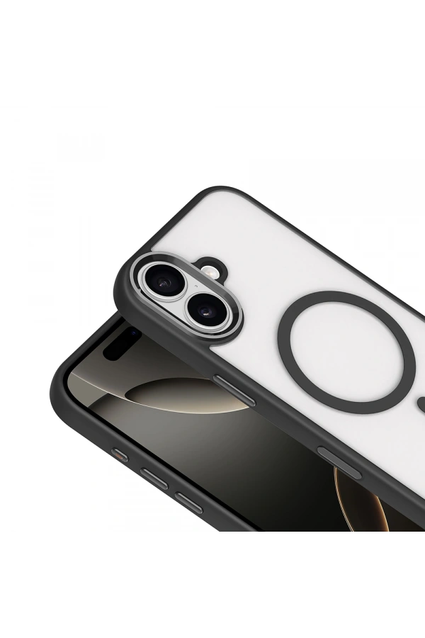 Apple iPhone 17 Kılıf Wireless Şarj Özellikli Zore Krom M-safe Silikon Kapak