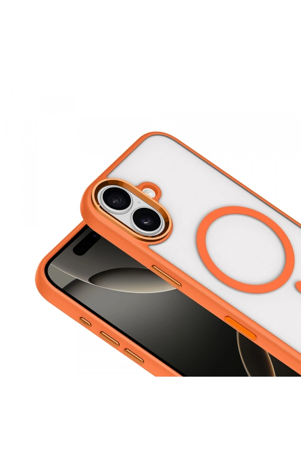 Apple iPhone 17 Kılıf Wireless Şarj Özellikli Zore Krom M-safe Silikon Kapak