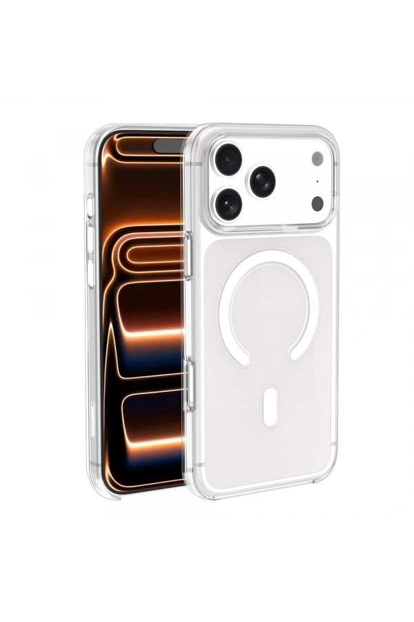 Apple iPhone 17 Pro Kılıf IC Çipli Zore Wireless Şarj Özellikli Şeffaf Orjin Kapak