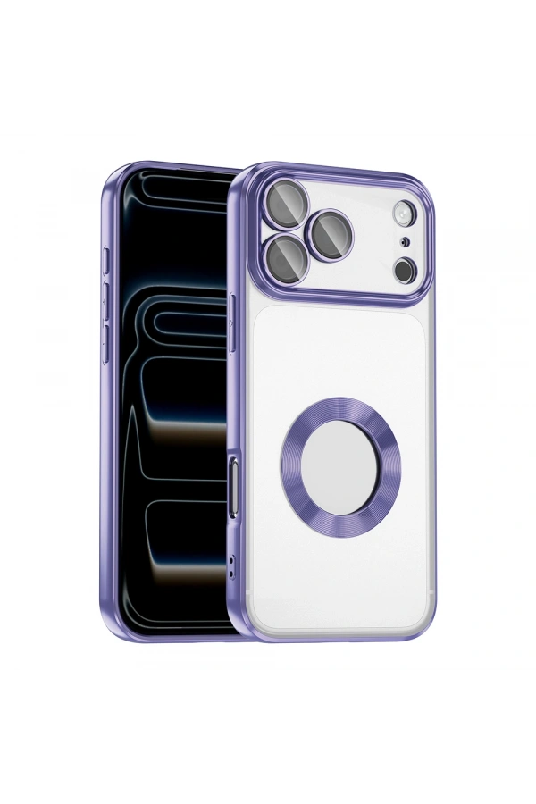 Apple iPhone 17 Pro Kılıf Kamera Korumalı Logo Gösteren Zore Omega Kapak