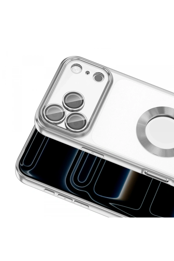 Apple iPhone 17 Pro Kılıf Kamera Korumalı Logo Gösteren Zore Omega Kapak