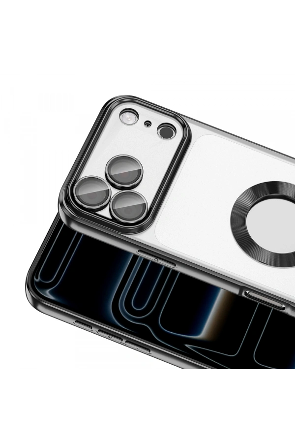Apple iPhone 17 Pro Kılıf Kamera Korumalı Logo Gösteren Zore Omega Kapak