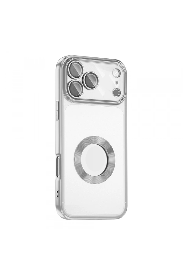 Apple iPhone 17 Pro Kılıf Kamera Korumalı Logo Gösteren Zore Omega Kapak
