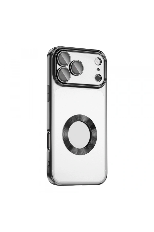 Apple iPhone 17 Pro Kılıf Kamera Korumalı Logo Gösteren Zore Omega Kapak