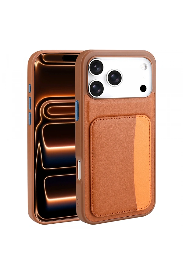 Apple iPhone 17 Pro Kılıf Kartlıklı Zore X-Kart Silikon Kapak