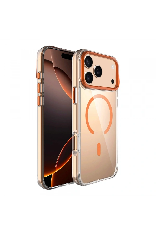 Apple iPhone 17 Pro Kılıf M-safe Şarj Özellikli Airbagli Kamera Standlı Zore Azor Kapak