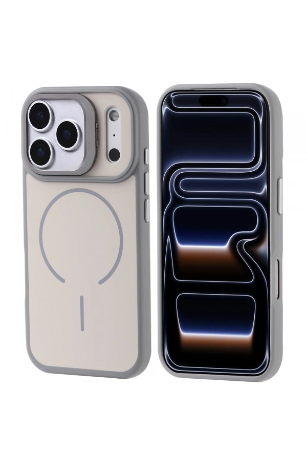 Apple iPhone 17 Pro Kılıf M-safe Şarj Özellikli Kamera Standlı Zore Notron Kapak
