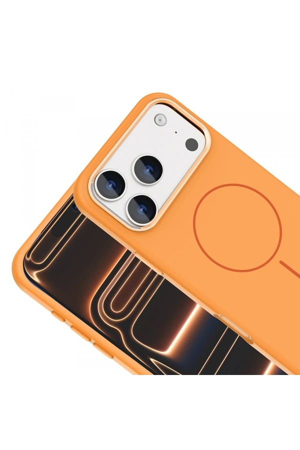 Apple iPhone 17 Pro Kılıf M-Safe Şarj Özellikli Metal Kamera Çerçeveli Zore Edi Silikon Kapak