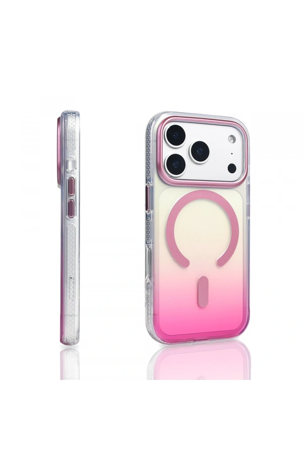 Apple iPhone 17 Pro Kılıf M-safe Şarj Özellikli Transparan Renk Geçişli Zore Toros Kapak