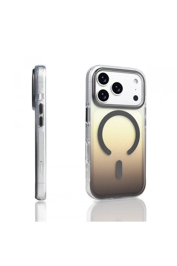 Apple iPhone 17 Pro Kılıf M-safe Şarj Özellikli Transparan Renk Geçişli Zore Toros Kapak