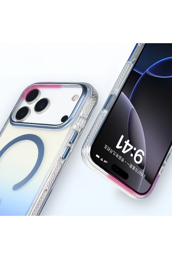 Apple iPhone 17 Pro Kılıf M-safe Şarj Özellikli Transparan Renk Geçişli Zore Toros Kapak