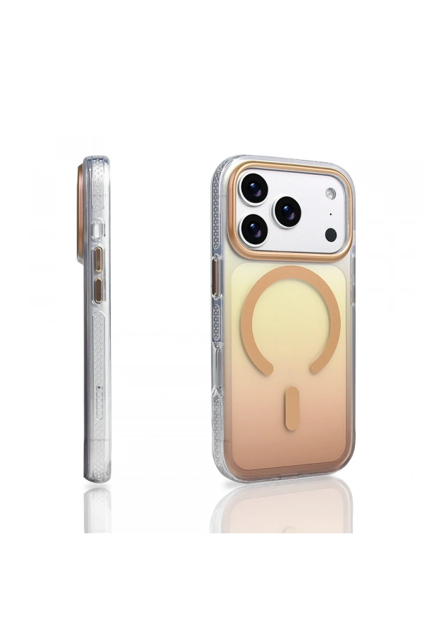 Apple iPhone 17 Pro Kılıf M-safe Şarj Özellikli Transparan Renk Geçişli Zore Toros Kapak