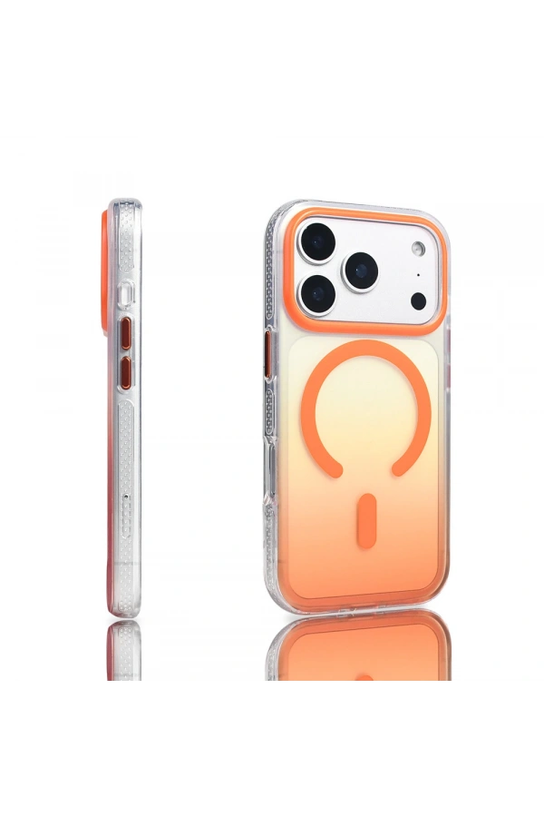 Apple iPhone 17 Pro Kılıf M-safe Şarj Özellikli Transparan Renk Geçişli Zore Toros Kapak