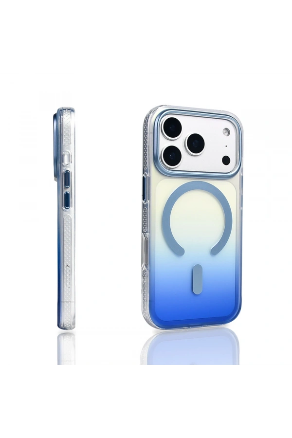 Apple iPhone 17 Pro Kılıf M-safe Şarj Özellikli Transparan Renk Geçişli Zore Toros Kapak