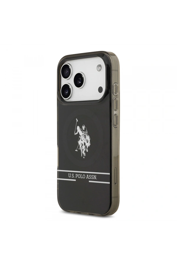 Apple iPhone 17 Pro Kılıf U.S. Polo Assn. Orjinal Lisanslı M-safe Şarj Özellikli IML Double Horse Stripe Logolu Kapak