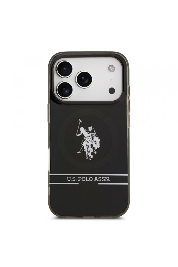 Apple iPhone 17 Pro Kılıf U.S. Polo Assn. Orjinal Lisanslı M-safe Şarj Özellikli IML Double Horse Stripe Logolu Kapak