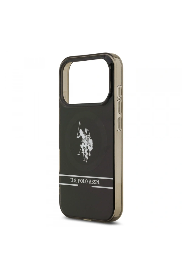 Apple iPhone 17 Pro Kılıf U.S. Polo Assn. Orjinal Lisanslı M-safe Şarj Özellikli IML Double Horse Stripe Logolu Kapak