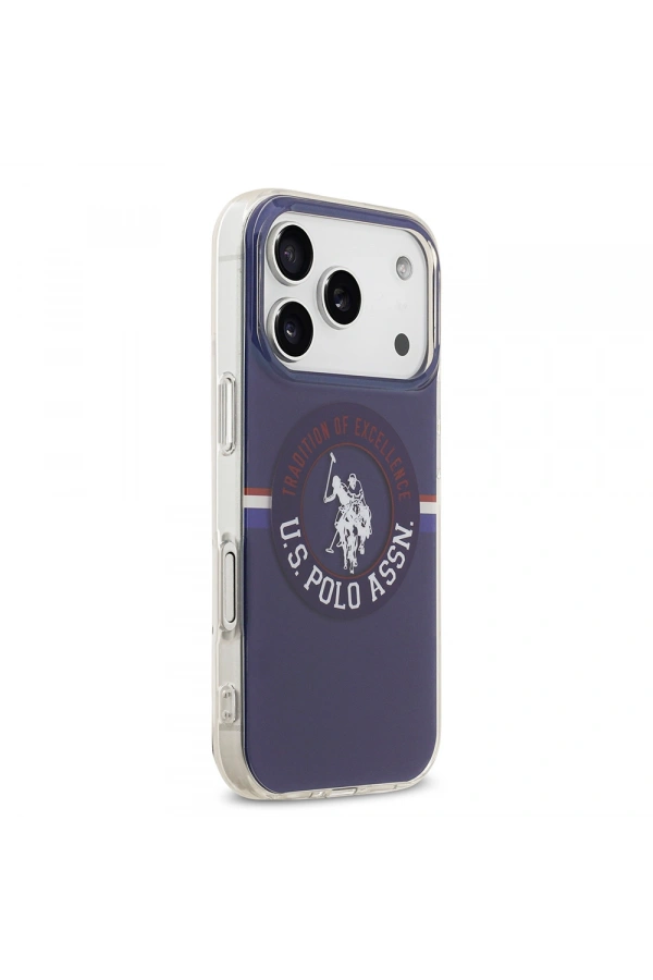Apple iPhone 17 Pro Kılıf U.S. Polo Assn. Orjinal Lisanslı M-safe Şarj Özellikli IML Stripe Logolu Kapak