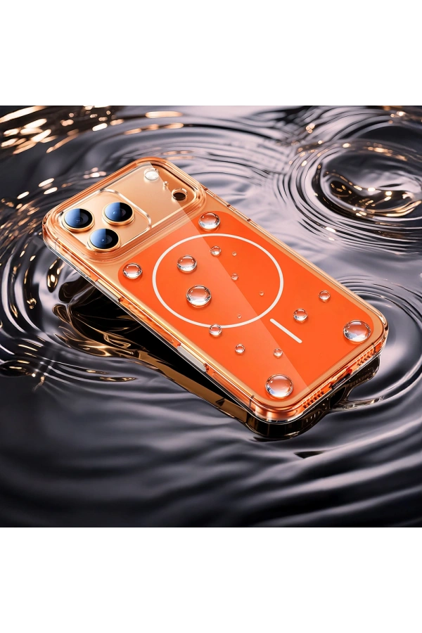 Apple iPhone 17 Pro Kılıf Zore M-safe Şarj Özellikli Şeffaf Kamera Kontrol Butonlu Lugano Kapak