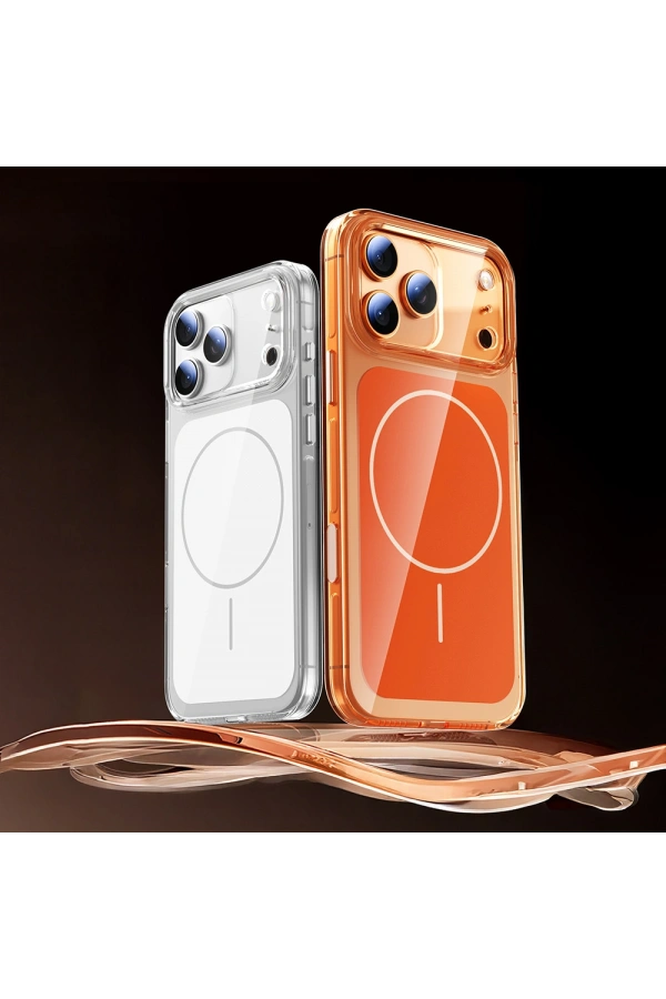 Apple iPhone 17 Pro Kılıf Zore M-safe Şarj Özellikli Şeffaf Kamera Kontrol Butonlu Lugano Kapak