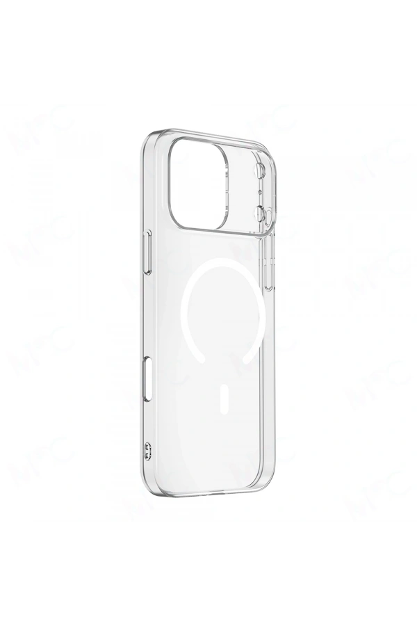 Apple iPhone 17 Pro Max Kılıf IC Çipli M-Safe Şarj Özellikli Şeffaf Kamera Çerçeveli Zore Toledo Kapak
