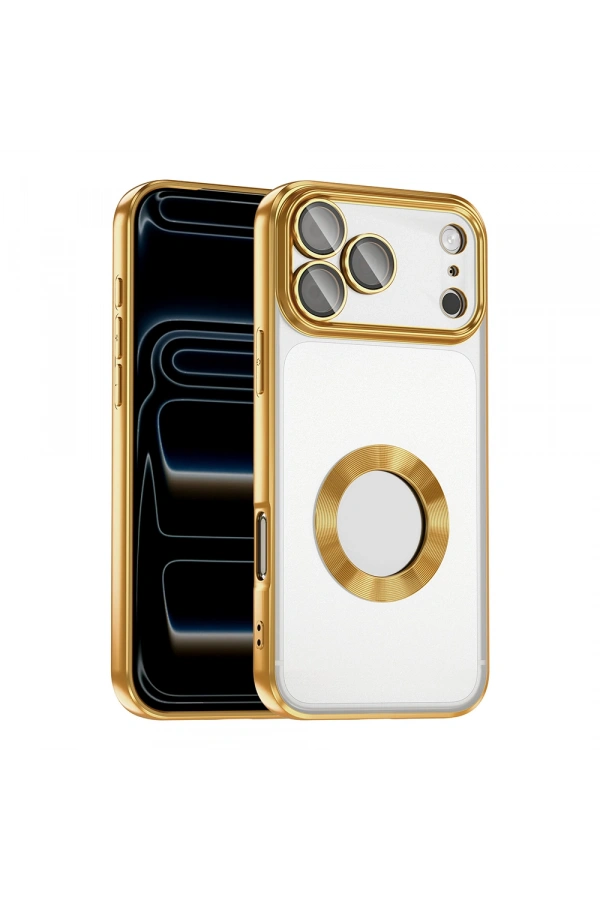 Apple iPhone 17 Pro Max Kılıf Kamera Korumalı Logo Gösteren Zore Omega Kapak