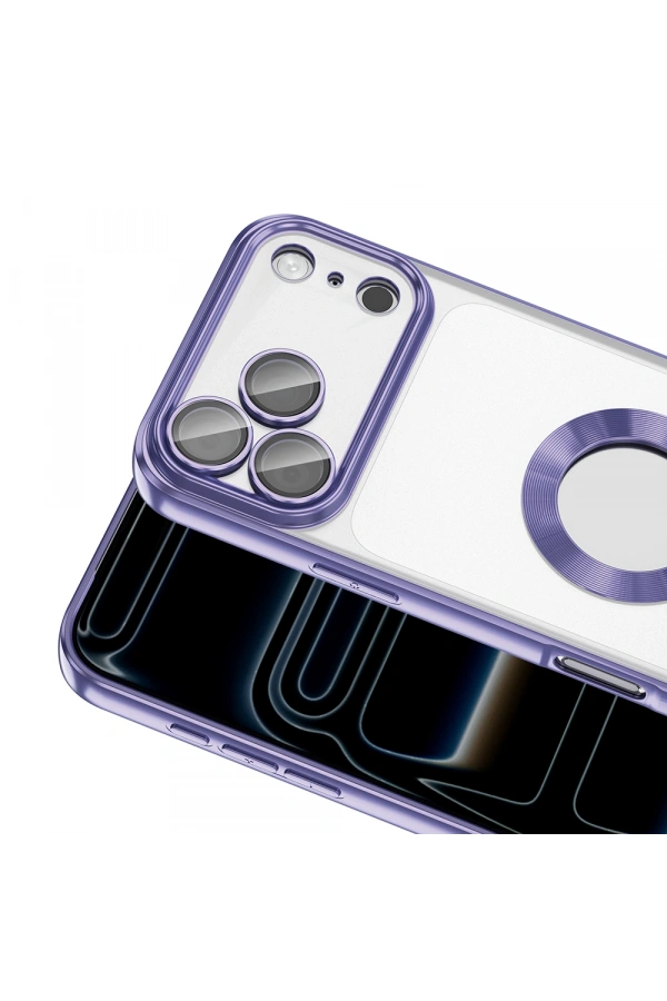 Apple iPhone 17 Pro Max Kılıf Kamera Korumalı Logo Gösteren Zore Omega Kapak