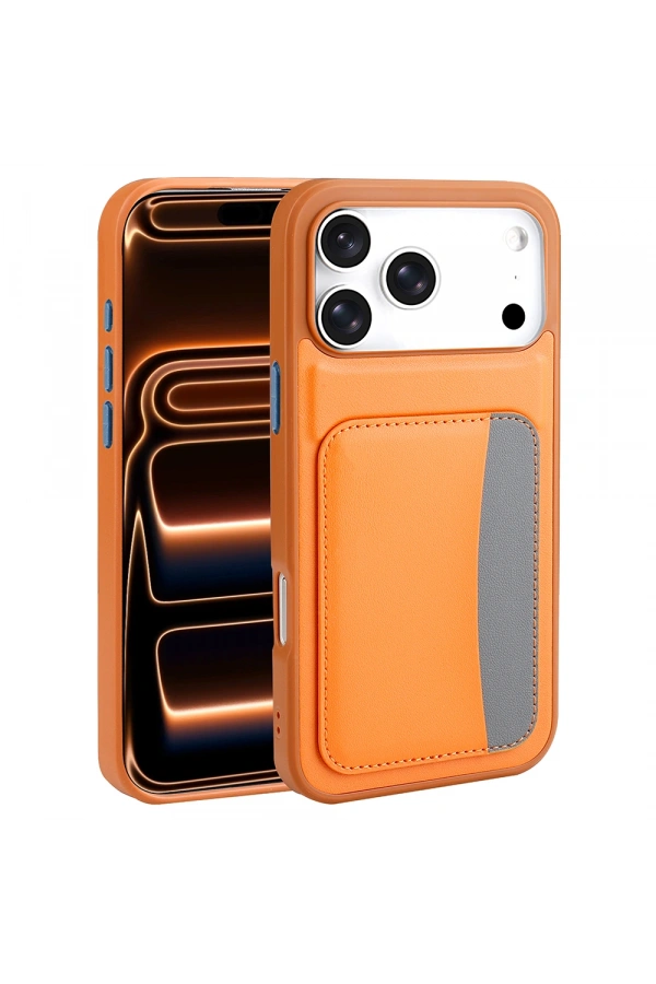 Apple iPhone 17 Pro Max Kılıf Kartlıklı Zore X-Kart Silikon Kapak