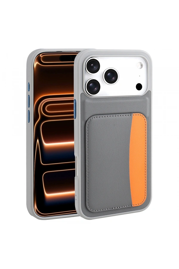 Apple iPhone 17 Pro Max Kılıf Kartlıklı Zore X-Kart Silikon Kapak